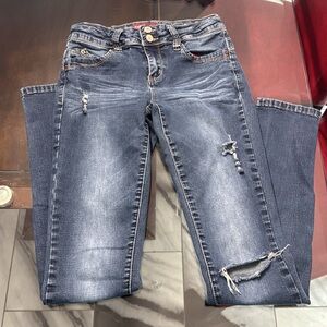 YMI WannabettaButt Blue Skinny Distressed Jeans